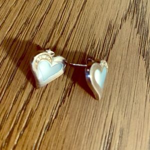 Blue heart earrings
